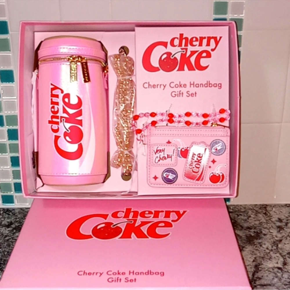 Light Pink Cherry Coke Handbag coin wallet gift set valentine teens birthday bag